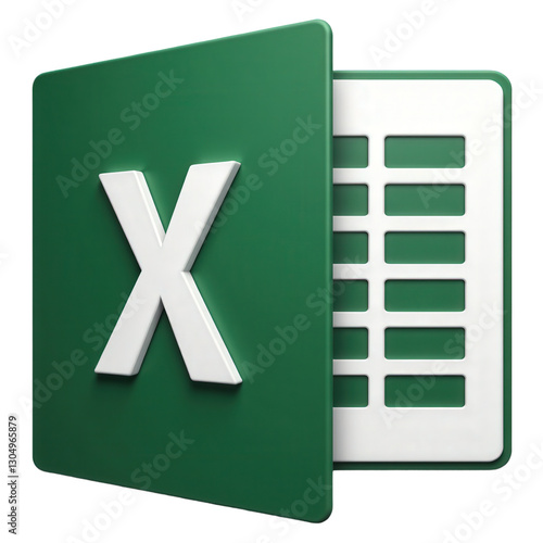 Green spreadsheet software logo with transparent background