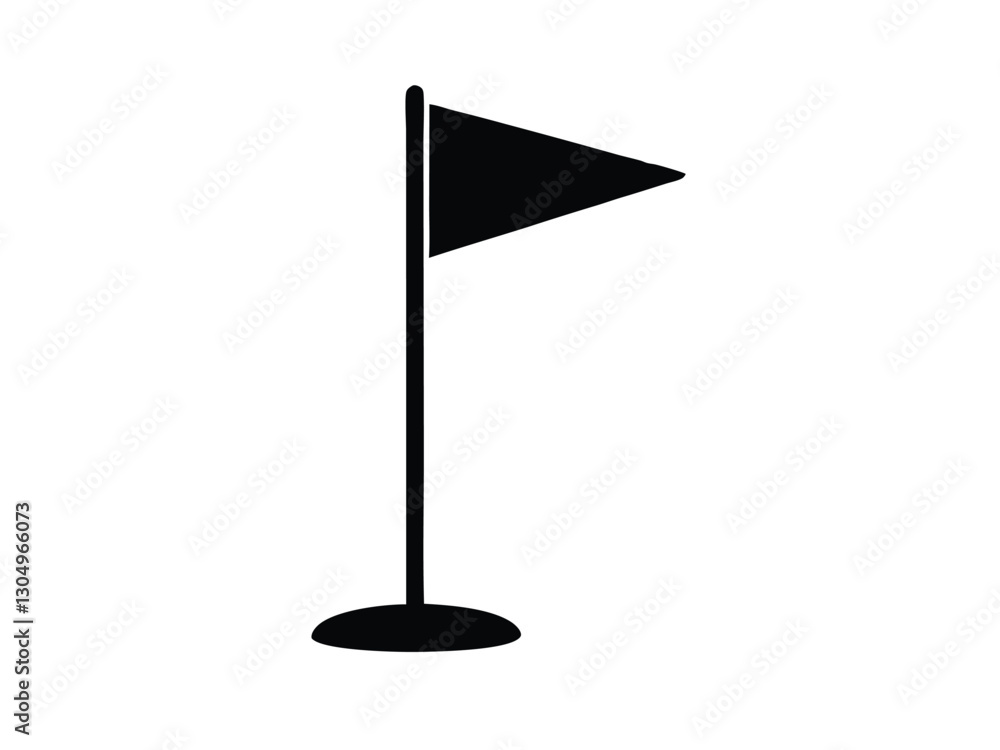 Golf Flag silhouette simple flat vector, Flag icon Golf Flag silhouette simple flat vector, Flag icon