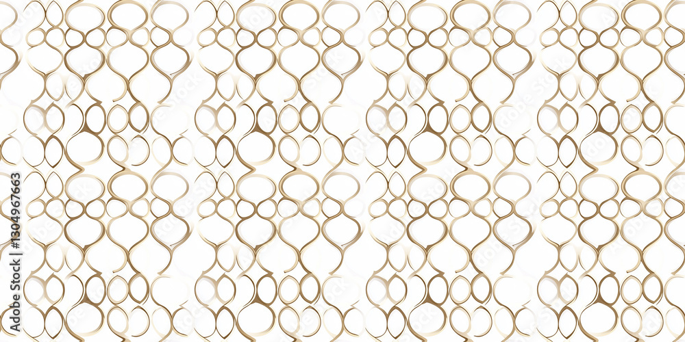 Fototapeta premium Intricate gold pattern design with seamless texture for elegant backgrounds. white gold pattern
