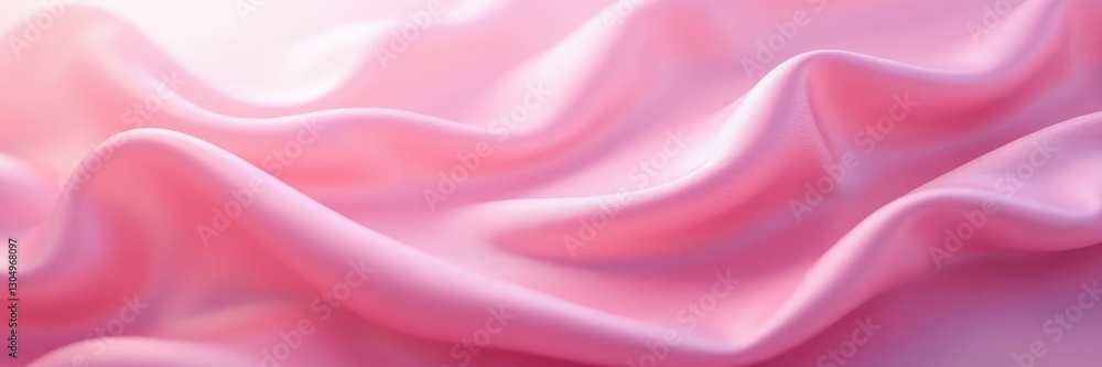 Fototapeta premium Soft pink silk fabric gently swaying in the breeze, delicate, breeze