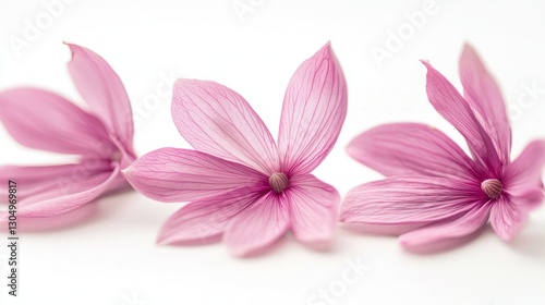 Fluttering Pink Petals, Isolated on White