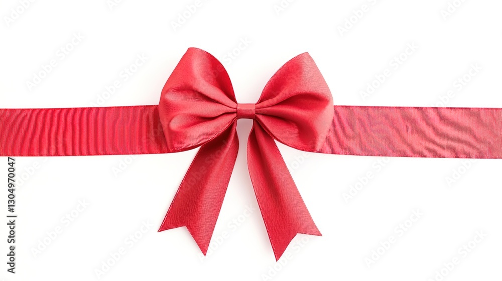 red Ribbon and Bow Top View on White Background – Elegant Gift Decoration red Ribbon and Bow Top View on White Background – Elegant Gift Decoration