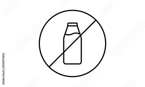 Lactose free editable outline icon isolated on transparent background. vector illustration.	
