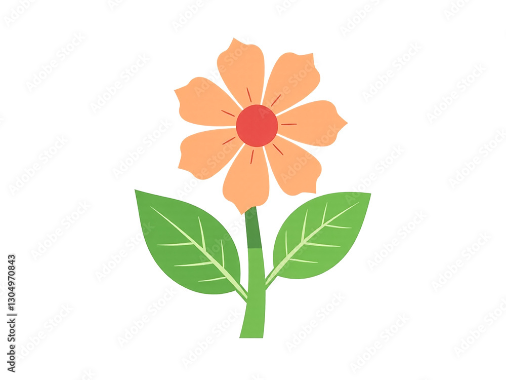 Ecology Logo . Symbol of nature conservation. Recyclable. A flower with a green leaf. The flower is orange. The flower is in the center of the image Ecology Logo . Symbol of nature conservation. Recyclable. A flower with a green leaf. The flower is orange. The flower is in the center of the image