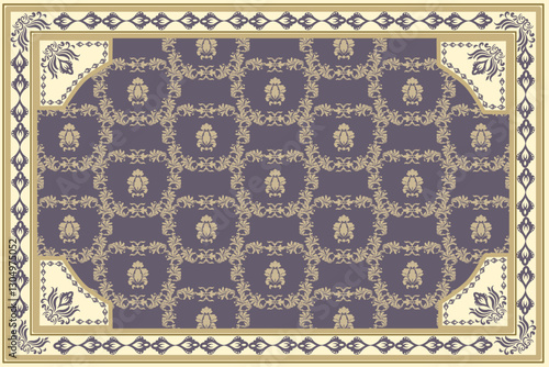 Persian carpet texture . Abstract tribal.  vintage Arabic ornament , garden of Persian 