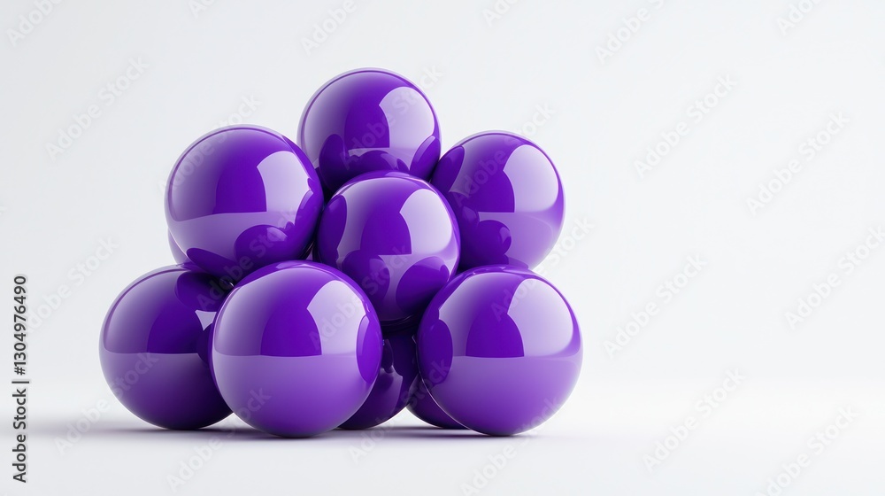 Fototapeta premium Purple Balloons, Isolated on White