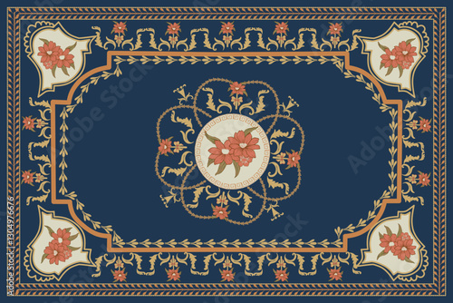 Persian carpet texture, vintage Arabic pattern,Rich ornament for fabric design,textile,vector illustration 