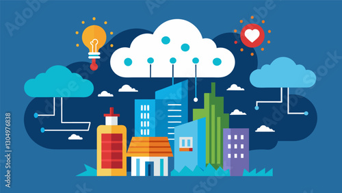 The use of big data in weather prediction allows meteorologists to create localized forecasts that are tailored to specific areas or cities.. Vector illustration