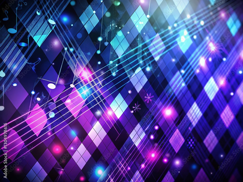 Abstract Argyle Pattern Night Music Composition Stock Photo Abstract Argyle Pattern Night Music Composition Stock Photo