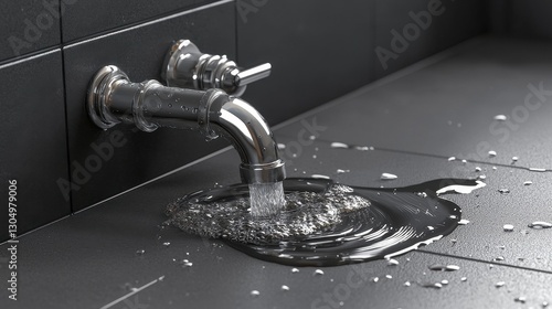 Bathroom Faucet Leaking Water on Tiles
