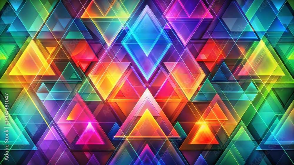 Abstract Geometric Pattern with Vibrant Triangles and Diamonds Abstract Geometric Pattern with Vibrant Triangles and Diamonds