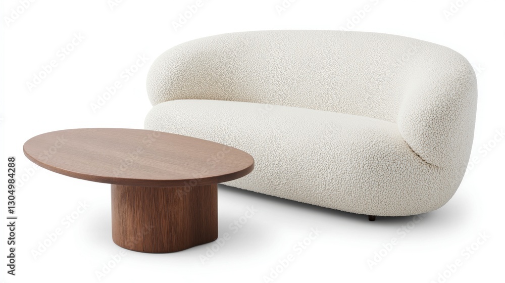 Fototapeta premium Minimalist, japandi style interior design of modern living room.