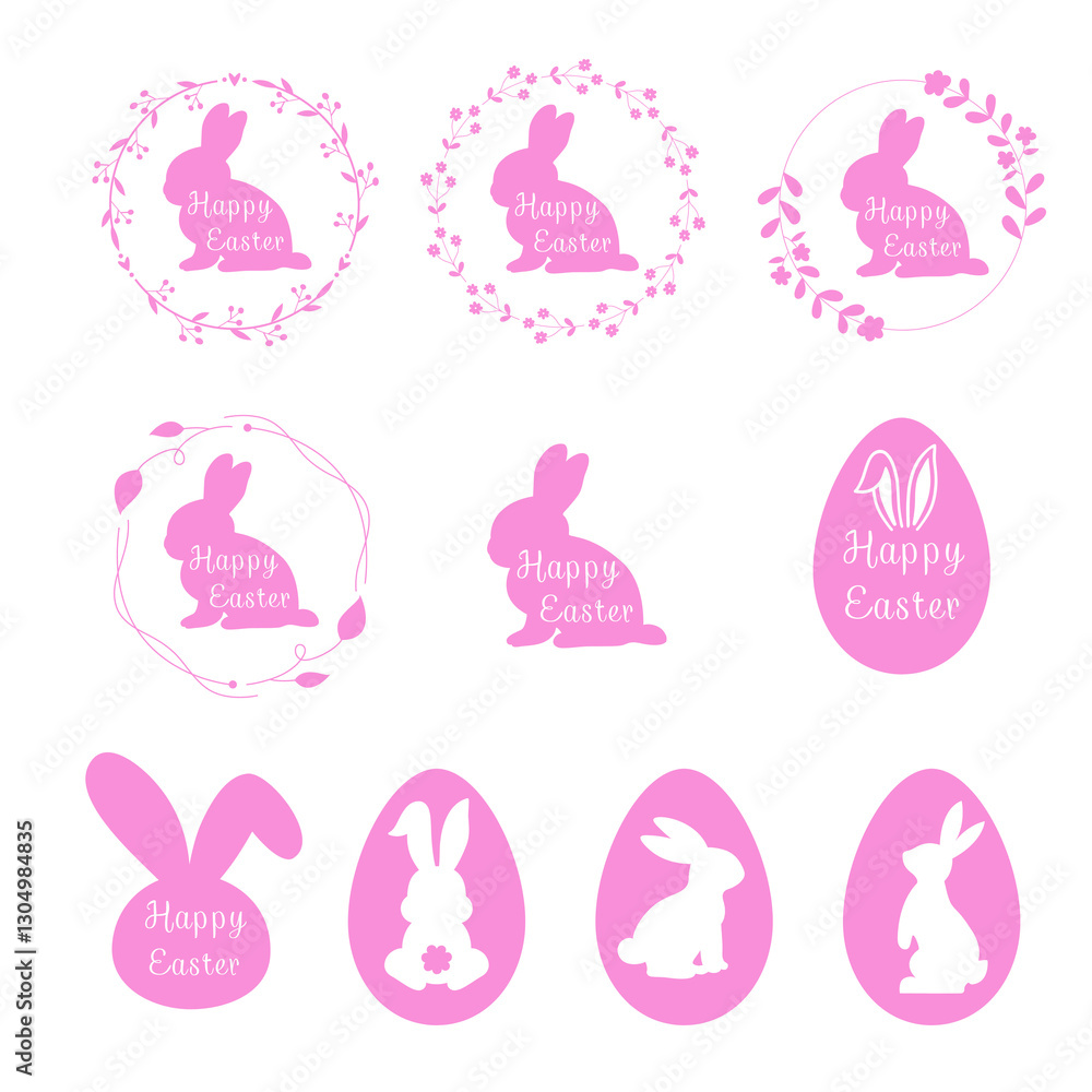 Vector set of flat designed Easter icons. Easter design element. Vector set of flat designed Easter icons. Easter design element.