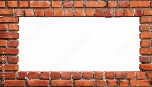 Wallpaper Mural old brick wall frame border background red bricks texture isolated on white background Torontodigital.ca