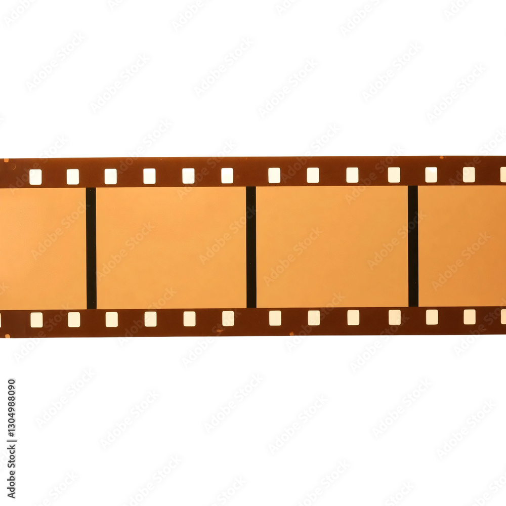 Fototapeta premium Old fashioned 35mm filmstrip or dia slide texture isolated on transparent background