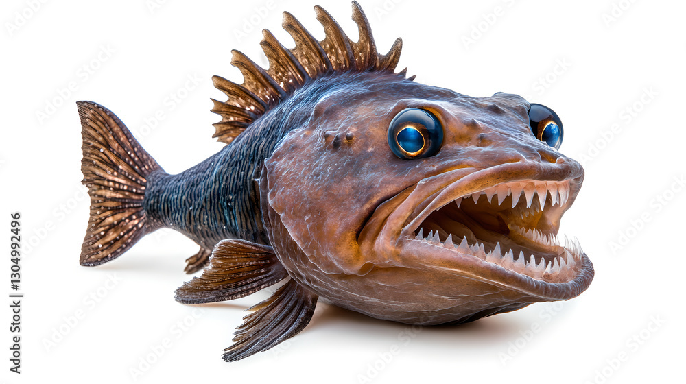 Close-up of a ferocious-looking deep-sea fish Close-up of a ferocious-looking deep-sea fish