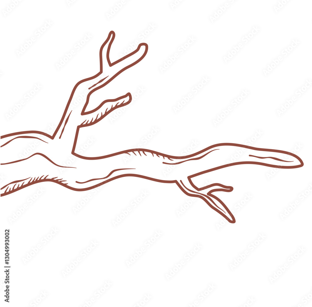 tree branch lines vector icon