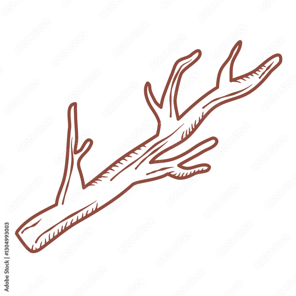 tree branch lines vector icon