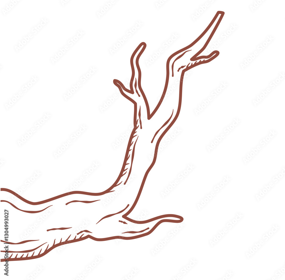 tree branch lines vector icon