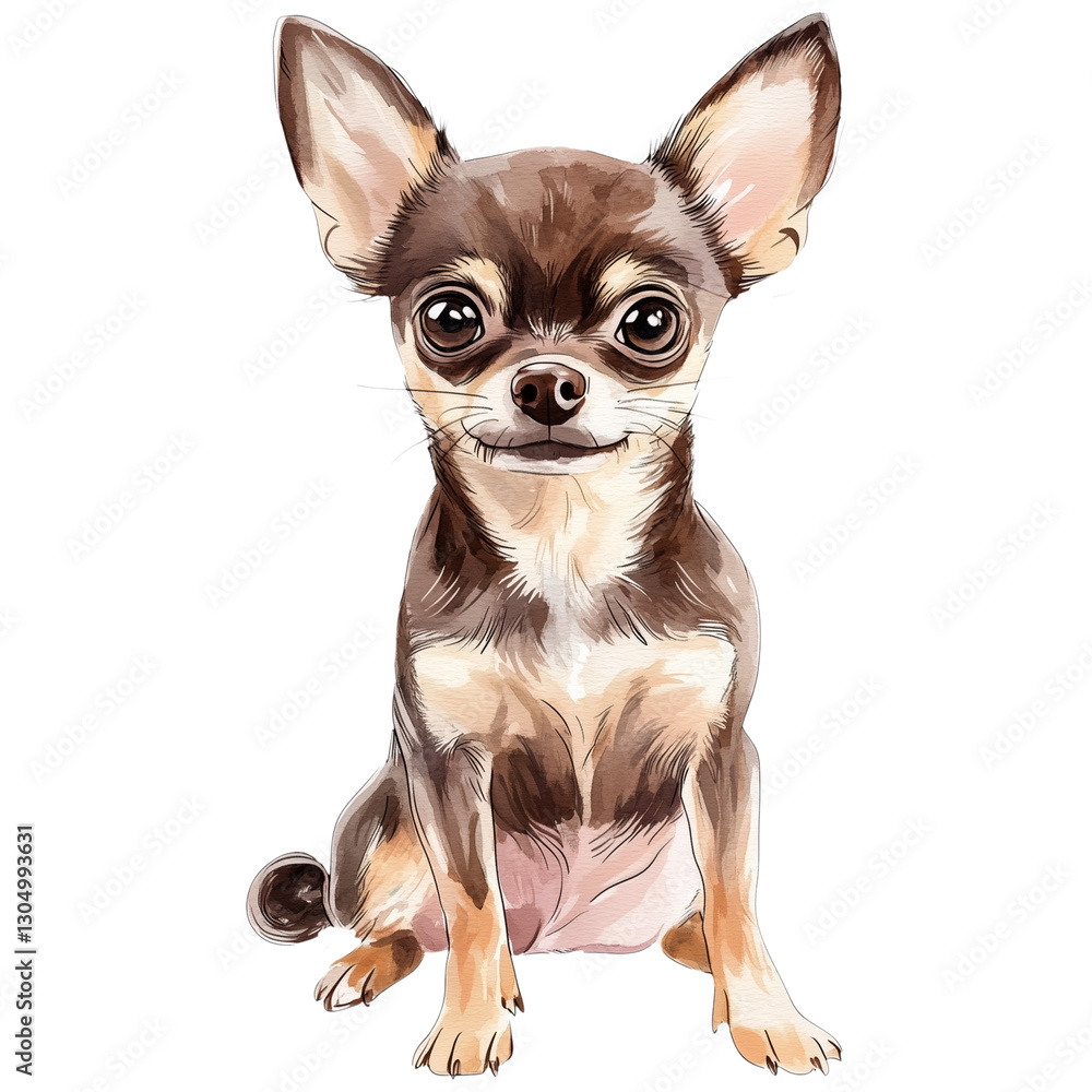 Obraz premium sitting chocolate chihuahua dog
