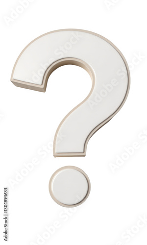 White and Beige Question Mark, transparent background