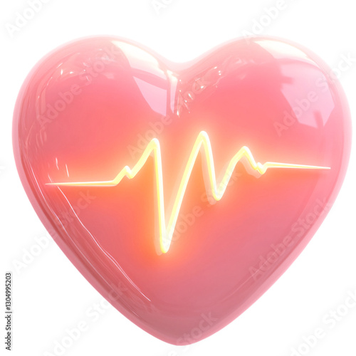 Heartbeat symbolizing love digital illustration modern design vibrant colors close-up emotional connection