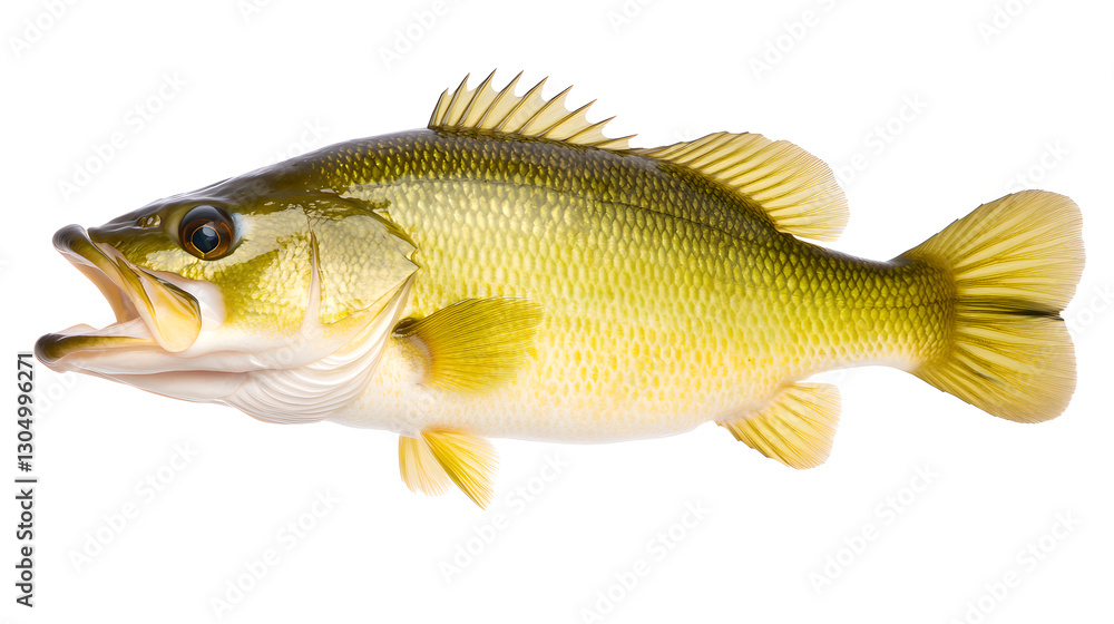 Obraz premium Freshwater Bass Fish, Isolated on White Background