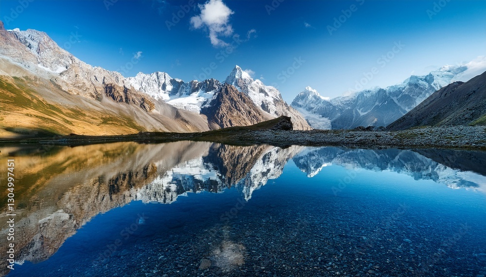 Fototapeta premium mountain lake and blue sky