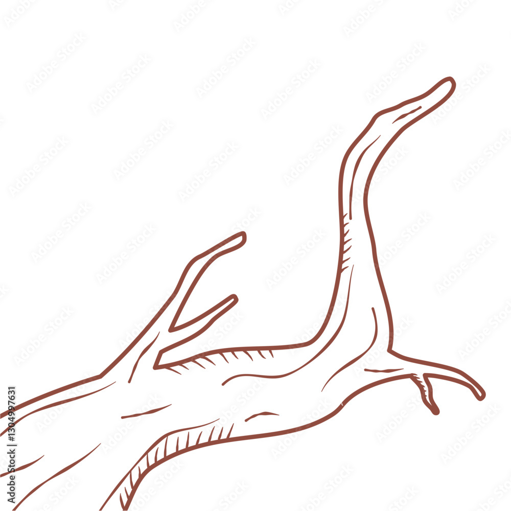 tree branch lines vector icon