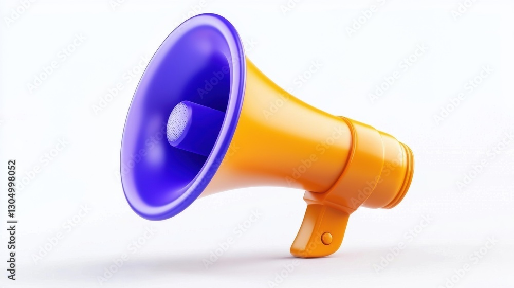 Megaphone isolated on white background, perfect for events, vibrant color. Megaphone isolated on white background, perfect for events, vibrant color.