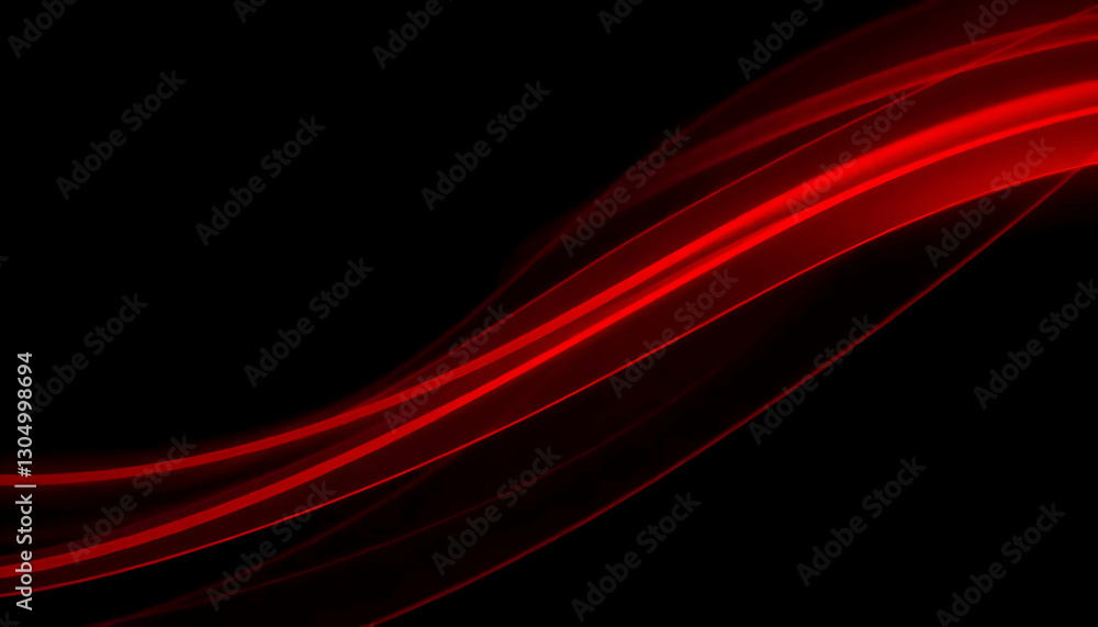 Red wavy lines are abstractly flowing across a black background Red wavy lines are abstractly flowing across a black background