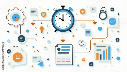 Top-Down View of Efficient Worktime Management for Business Plan Implementation photo