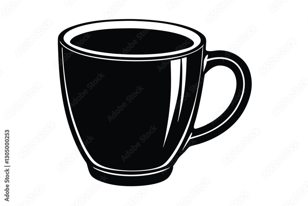 AI generated Silhouette Scandinavian Unique Mug black color only AI generated Silhouette Scandinavian Unique Mug black color only