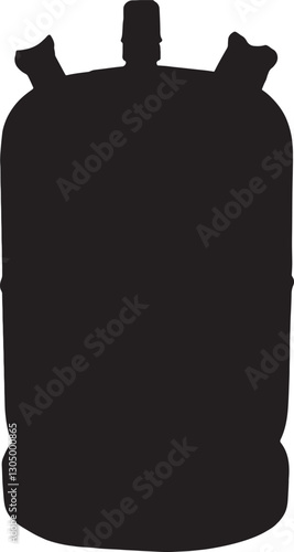 vector; silhouette;A bottle of butane gas