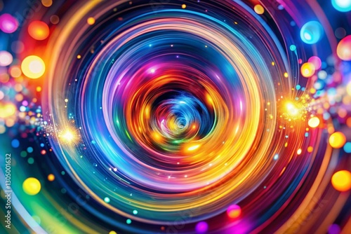 Abstract Swirling Circles Long Exposure Background - Vibrant Color Fusion