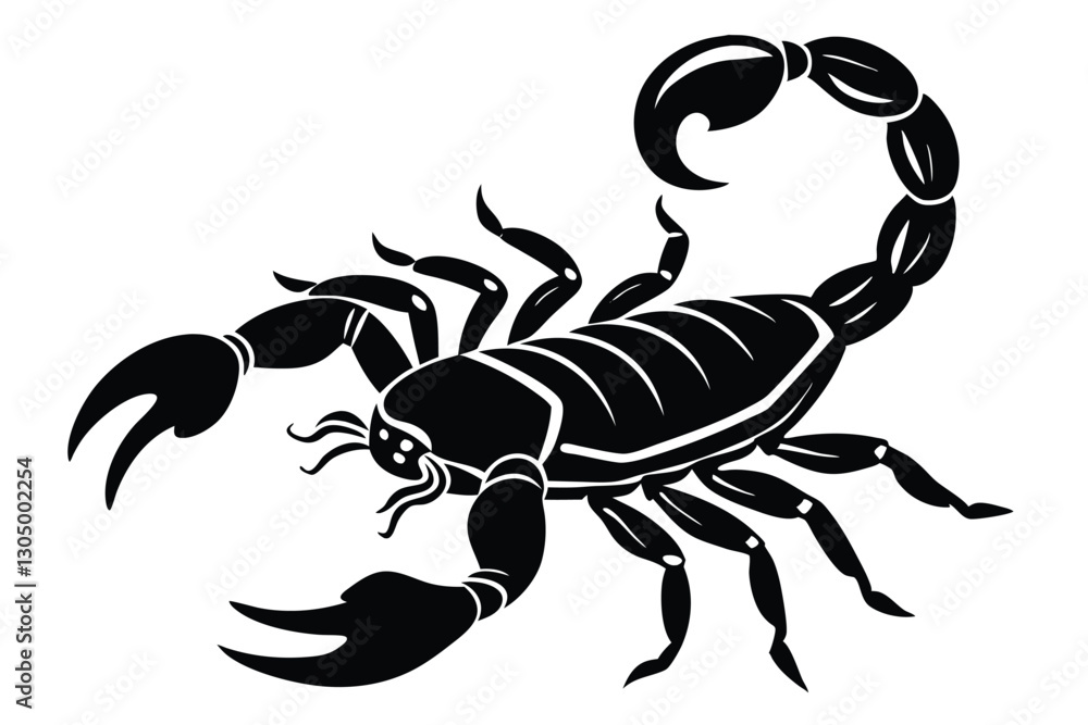 black scorpion species Palamedes fulvenes vector art illustration black scorpion species Palamedes fulvenes vector art illustration