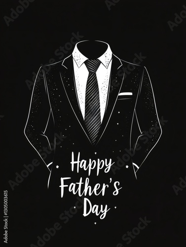 Elegant suit and tie celebrating father's day with cosmic style