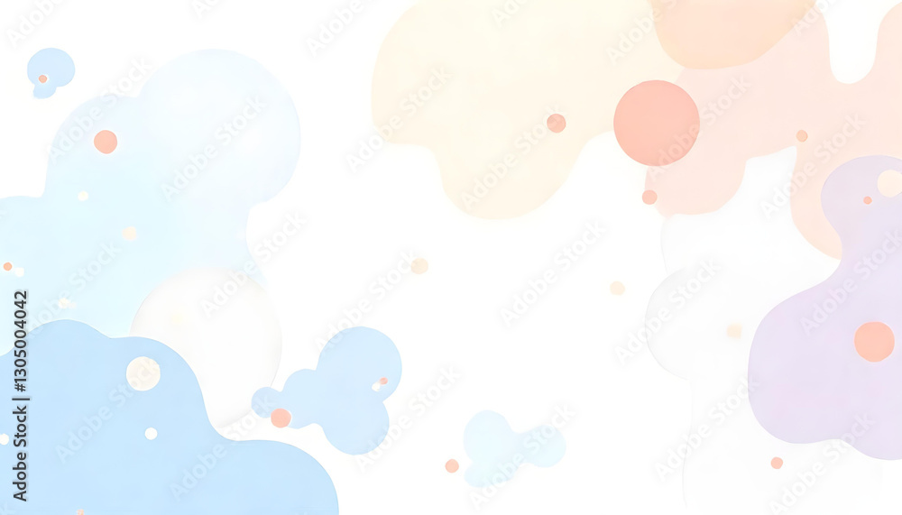 A soft pastel blob scatter design with gentle, organic shapes in baby blue, peach, and lavender, creating a dreamy effect A soft pastel blob scatter design with gentle, organic shapes in baby blue, peach, and lavender, creating a dreamy effect