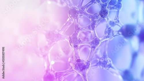 Close-up of a purple molecular structure.