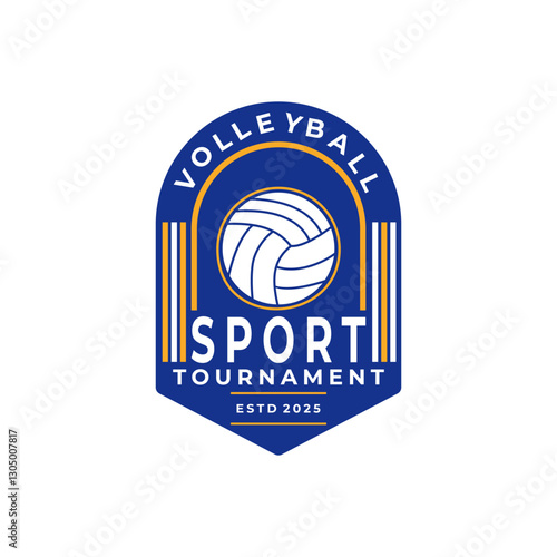 Volleyball tournament sport logo design concept