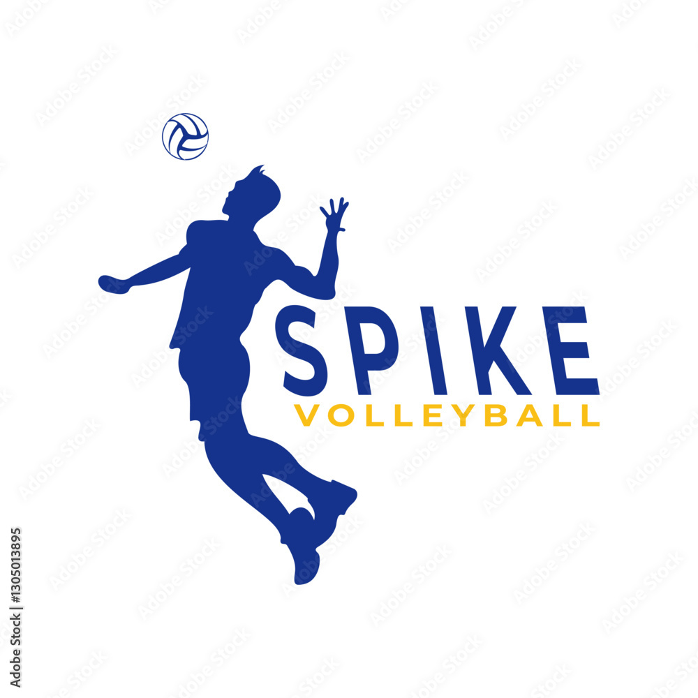 Volleyball logo design. Player spike a ball logo design vector Volleyball logo design. Player spike a ball logo design vector