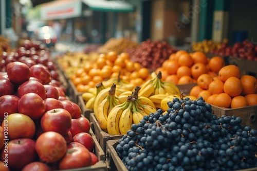 There Are Many Different Kinds of Fruit on Display at the Market - Generative AI
