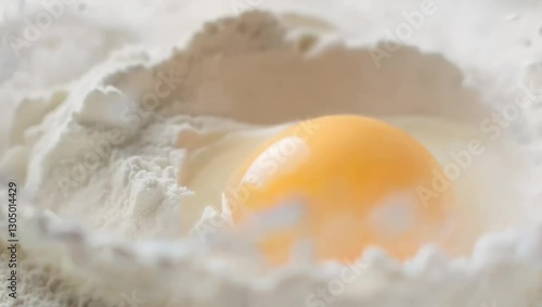broken egg in a bowl