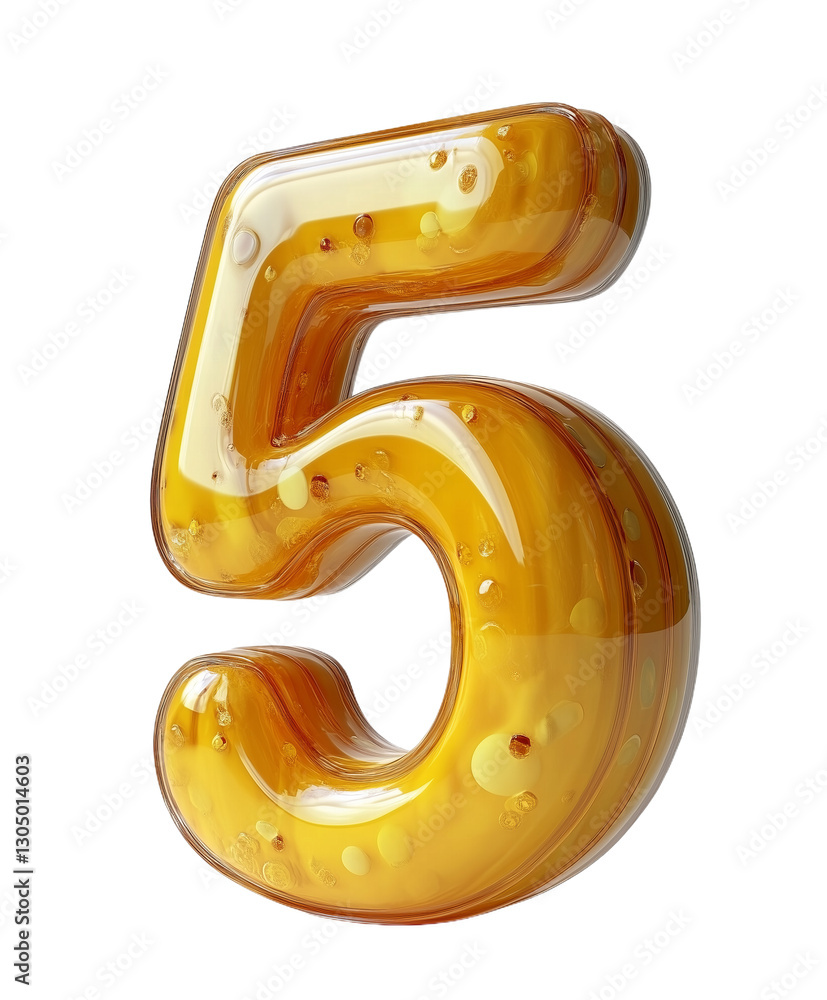 5 Glossy Number Five on Transparent Background 5 Glossy Number Five on Transparent Background