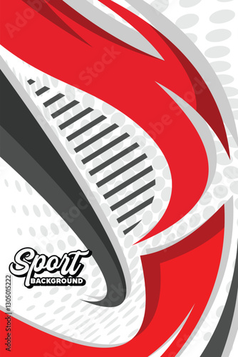 Background grunge sport jersey design for football soccer, racing, esports, running,in red color Template EPS 10