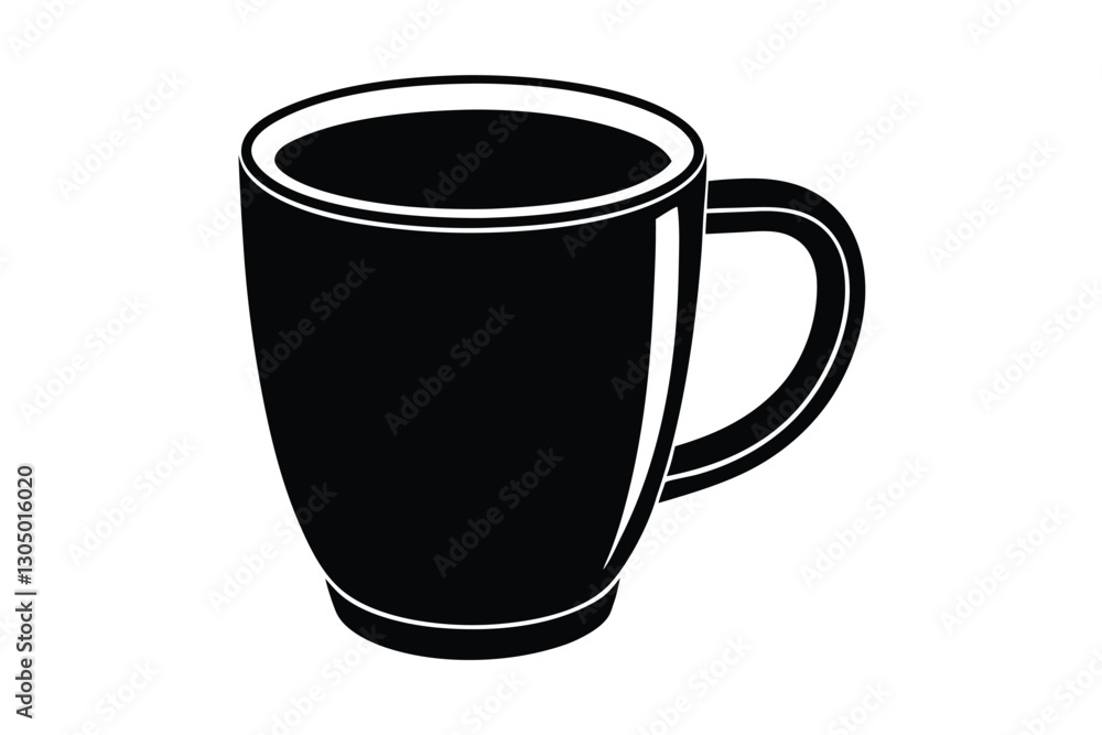 Tea or coffee cup or mug silhouette vector Tea or coffee cup or mug silhouette vector