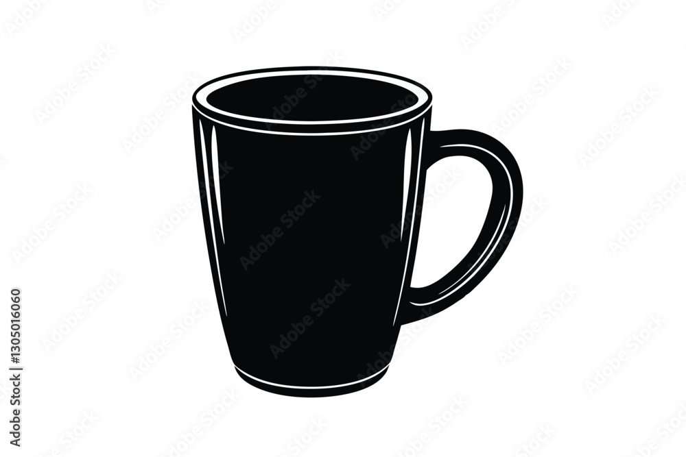 Tea or coffee cup or mug silhouette vector Tea or coffee cup or mug silhouette vector
