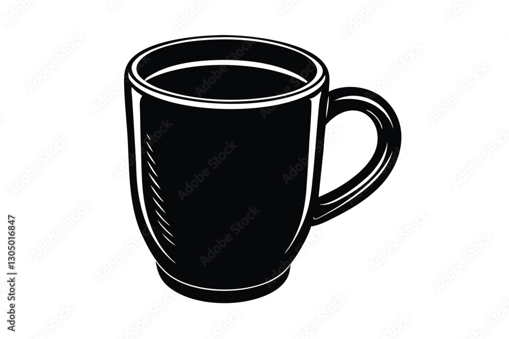 Tea or coffee cup or mug silhouette vector Tea or coffee cup or mug silhouette vector