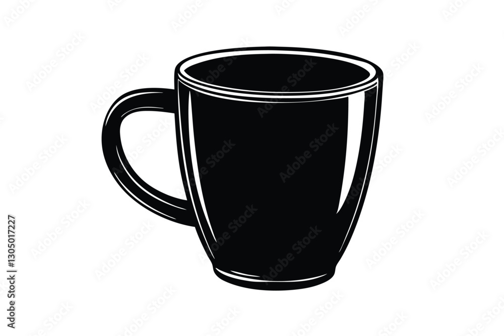 Tea or coffee cup or mug silhouette vector Tea or coffee cup or mug silhouette vector