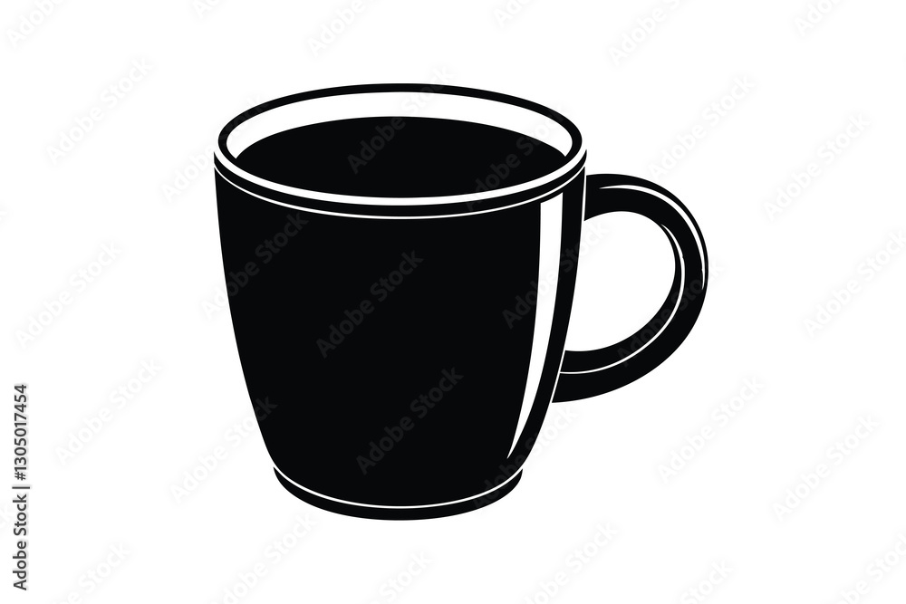 Tea or coffee cup or mug silhouette vector Tea or coffee cup or mug silhouette vector